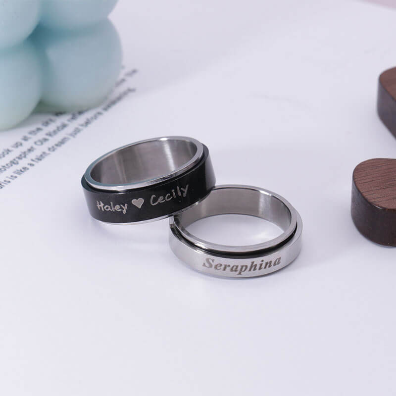 Personalized Name Rotating Ring