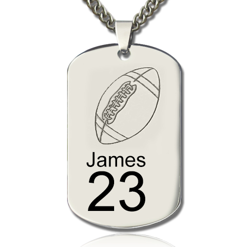 Dog Tag Rugby Name Necklace