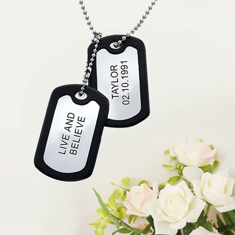 Titanium Steel Personalized Dog Tag with Two Tags