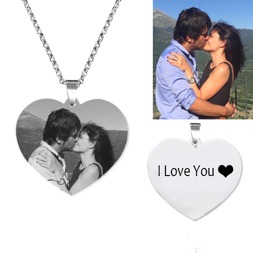 Personalized Photo Necklace Heart Shape