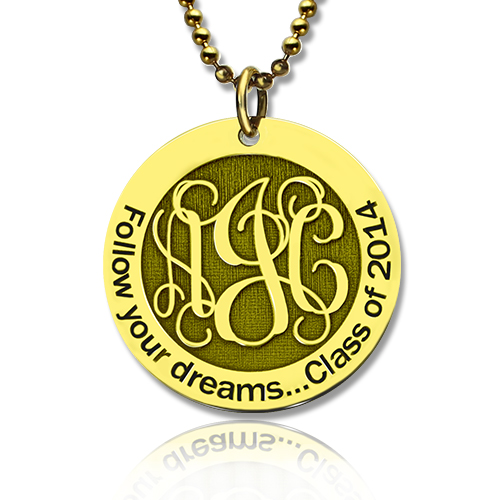 Follow Your Dreams Disc Monogram Necklace