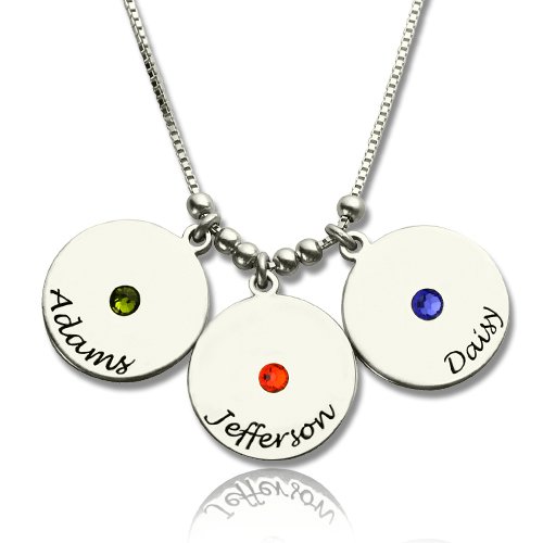 Disc and Birthstone Necklace