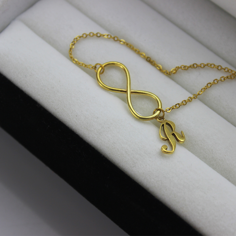 Infinity Necklaces with Initial 