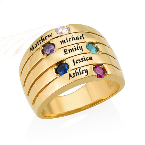 Personalized Five Stone Mothers Ring