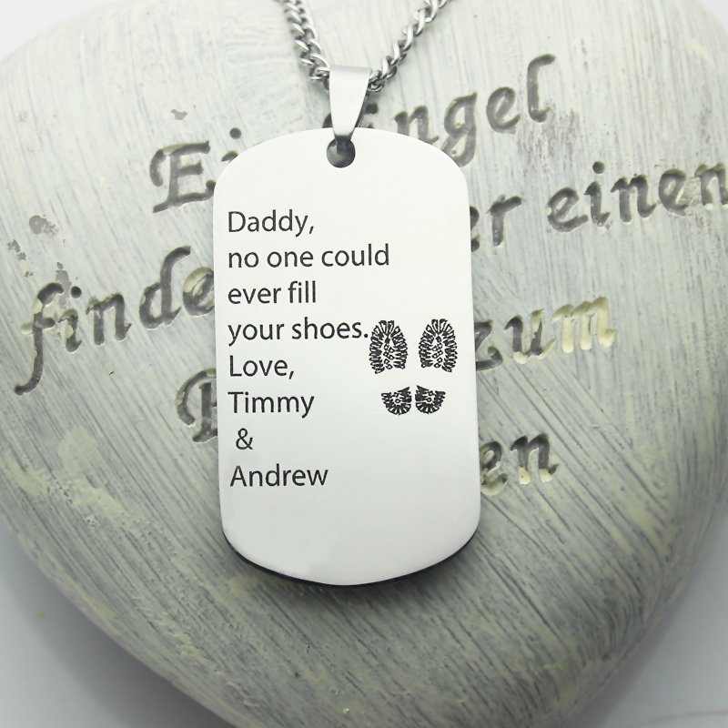 Man's Dog Tag Name Necklace