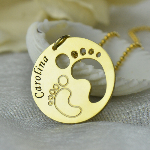 Baby Footprint Name Necklace