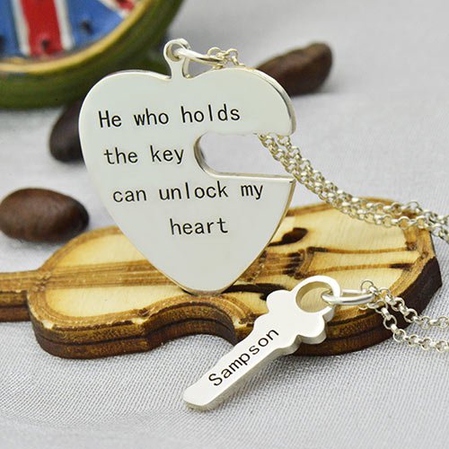 Key and Heart Necklaces