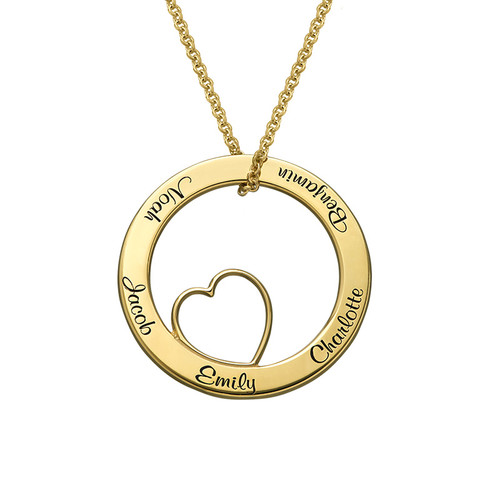 Family Love Circle Pendant Necklace
