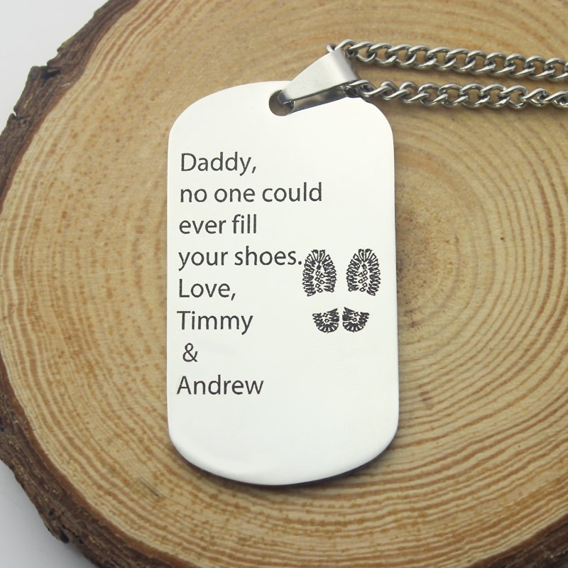 Man's Dog Tag Name Necklace