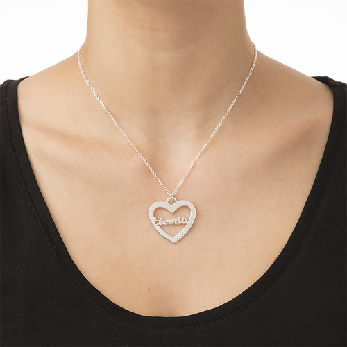Heart Necklace with Scripted Name