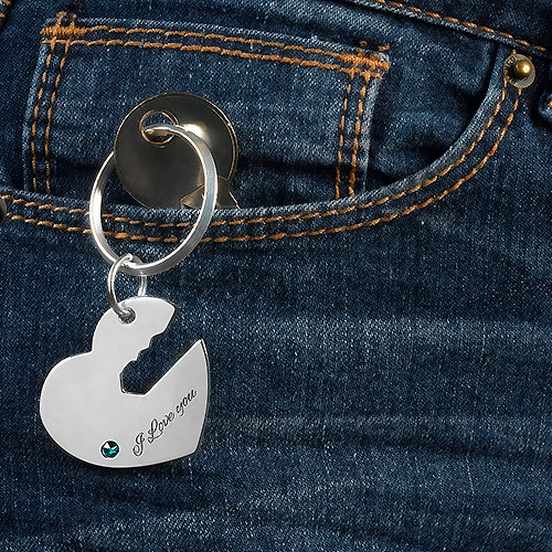 Heart and Key Keychain for Couples