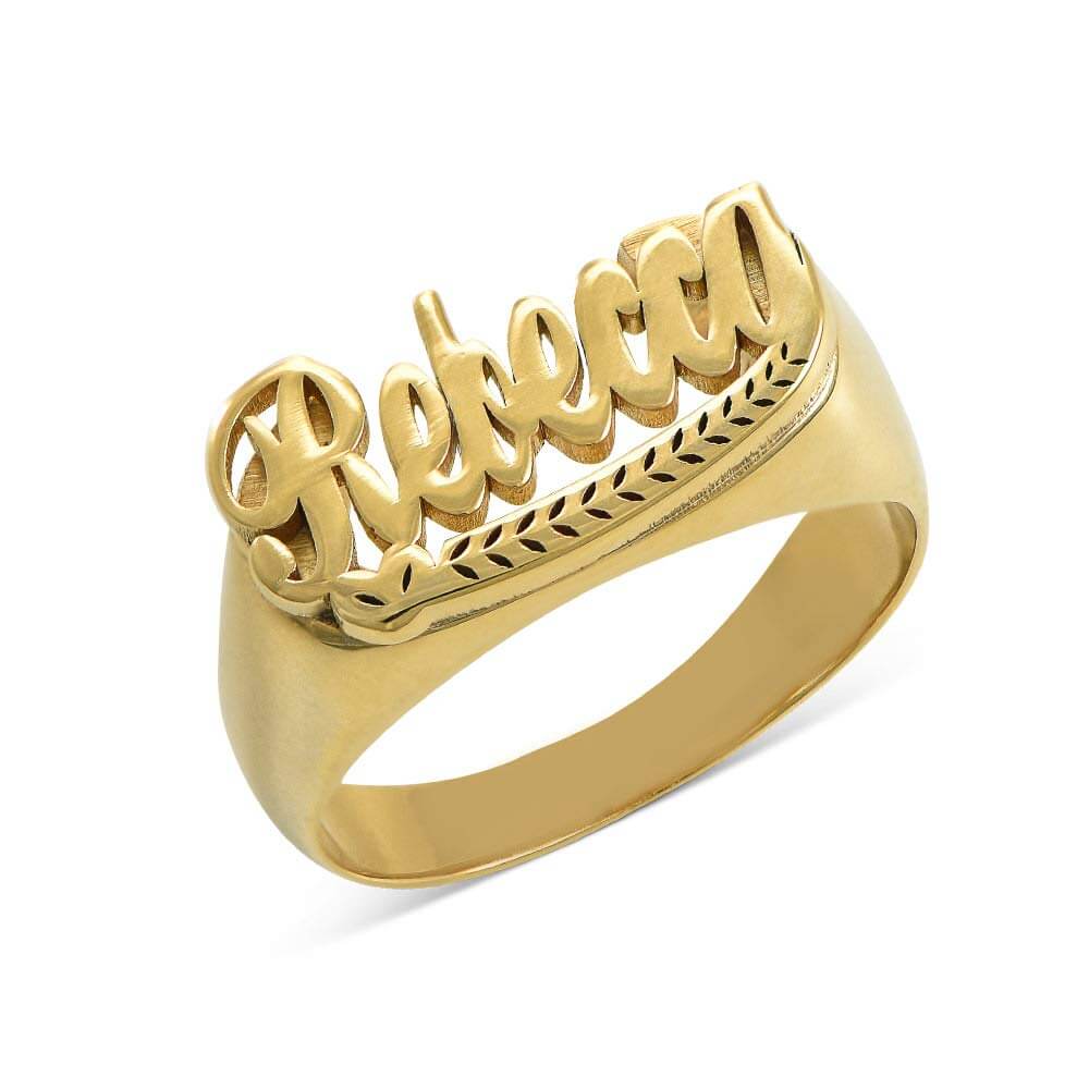 18K Gold Plated Personalized Name Ring