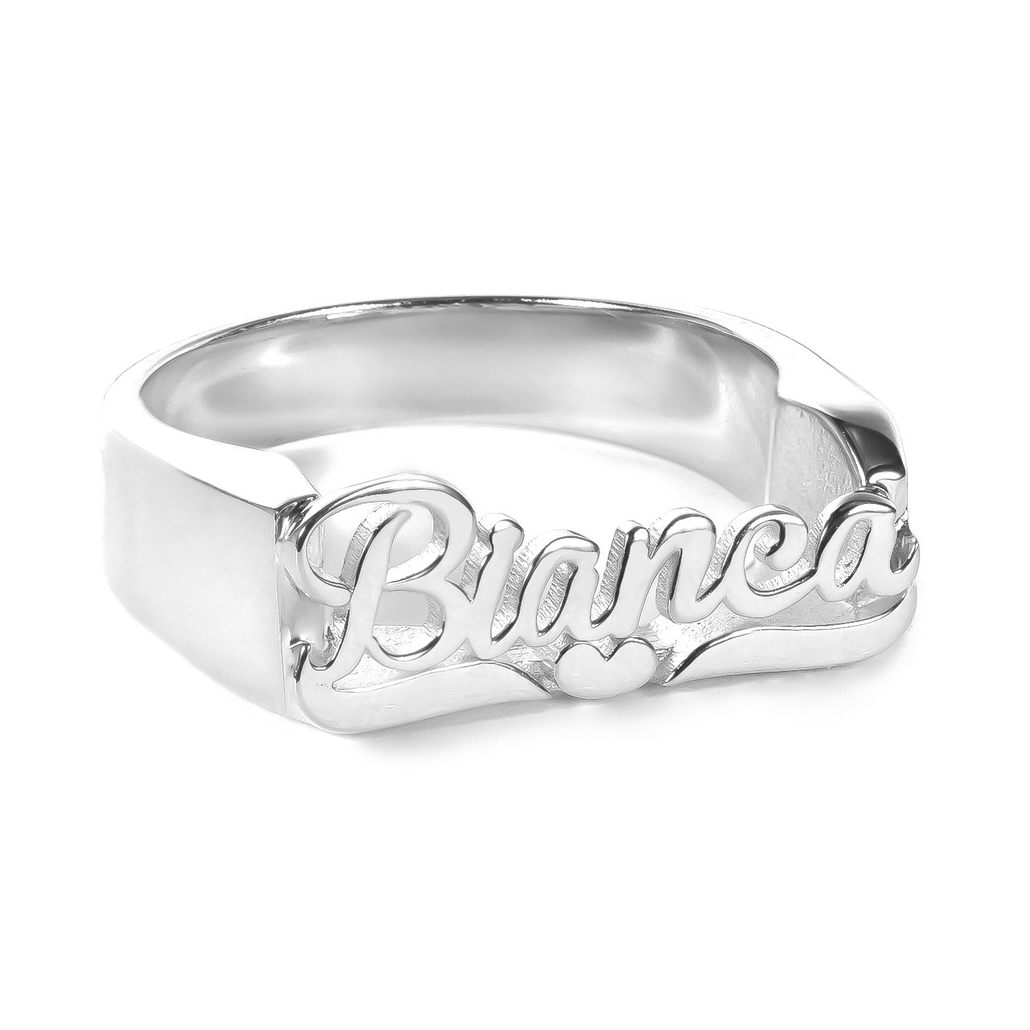18K Gold Plated Personalized Name Heart Ring