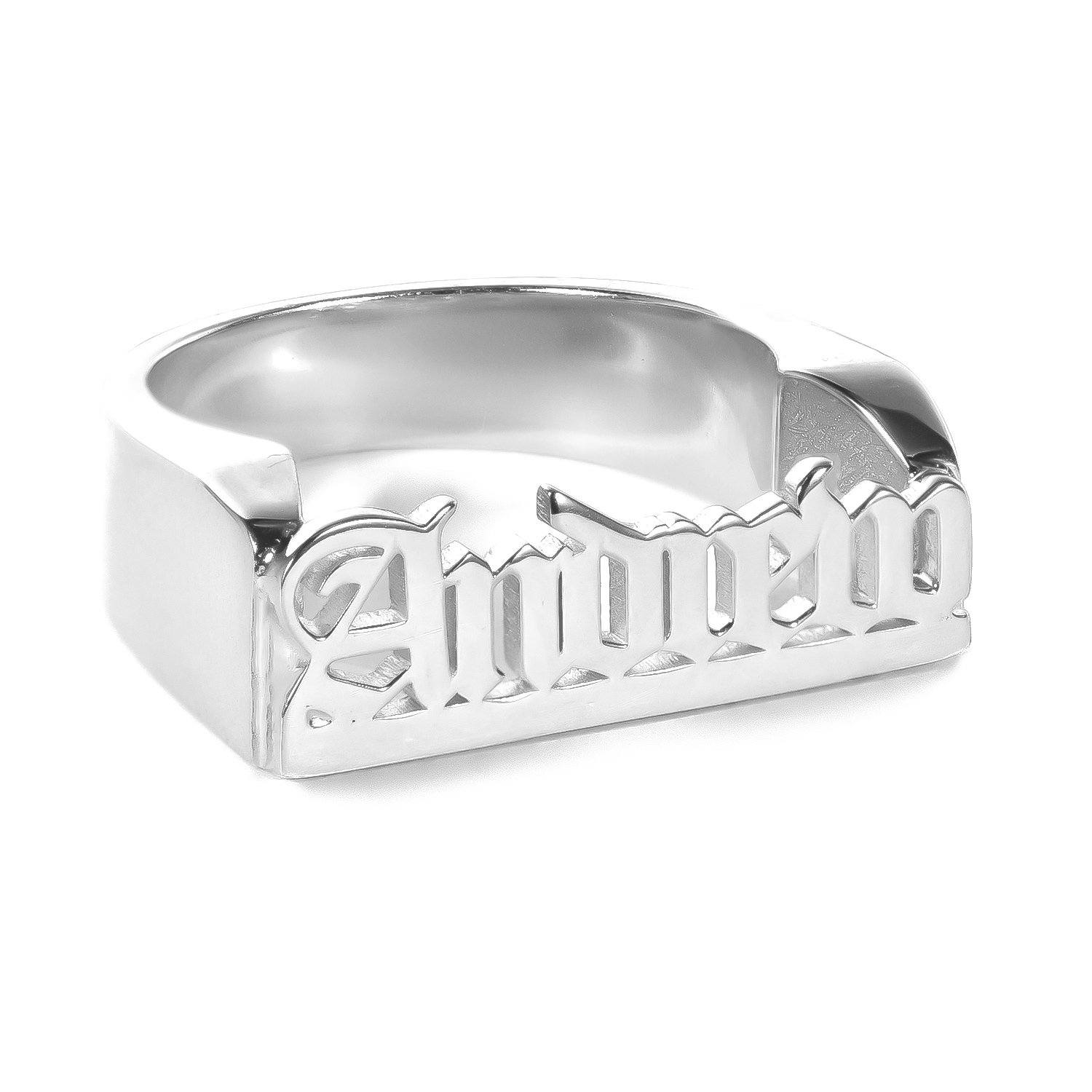 18K Gold Plated Personalized Gothic Name Ring