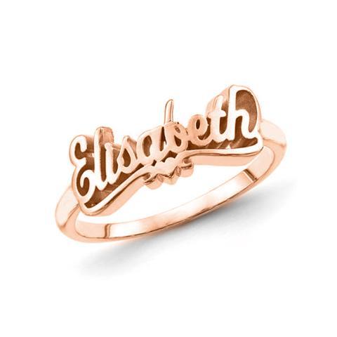 18K Gold Plated Personalized Heart Name Ring