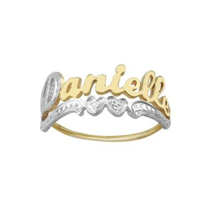 Personalized Two Heart Name Ring
