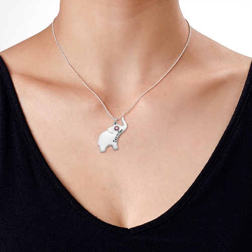 Lucky Elephant Necklace with Engraving