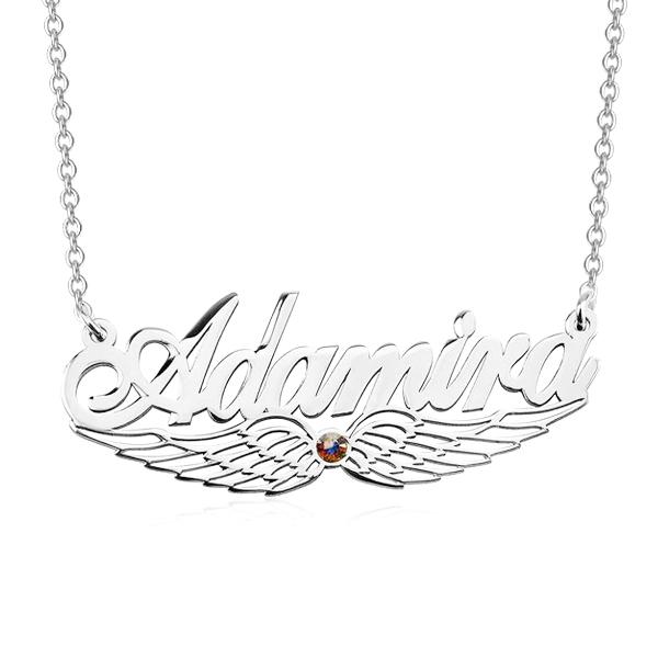Angel Wing Classic Name Necklace