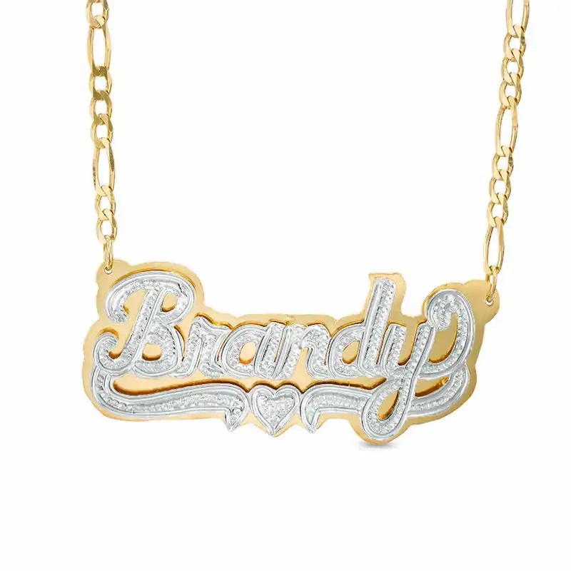 Double Layer Customized Two Tone Name Necklace